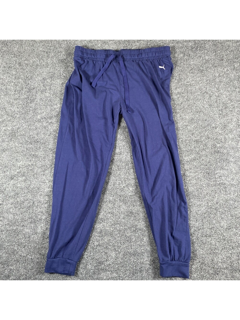 Puma Jogger Sweatpants Womens Medium Cream Drawstring Elastic Waist Pockets